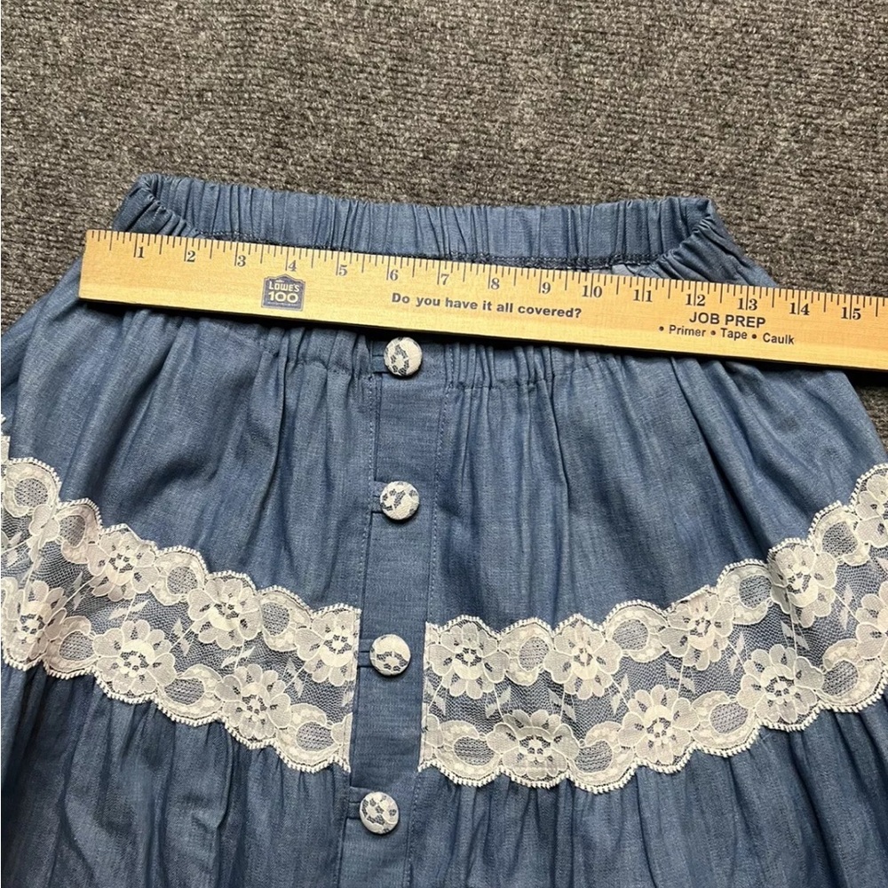 Romancing The West Skirt Large Xl Lace Cotton Ruffle Cottage-core Peasant - Picture 2 of 6